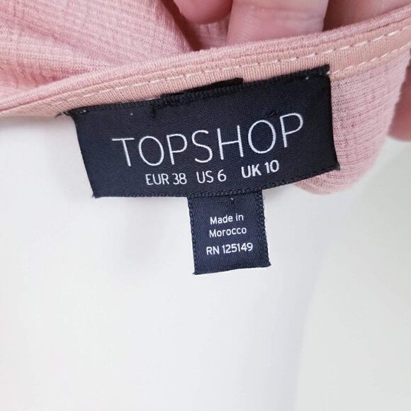 Topshop Wrap Front Tie Sleeve Boho Crop Top Small - Picture 5 of 6